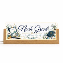 Personalized Financial Advisor LED Desk Nameplate