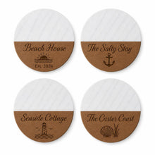 Beach House Marble & Wood Coasters