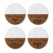 Wine Country Marble & Wood Coasters