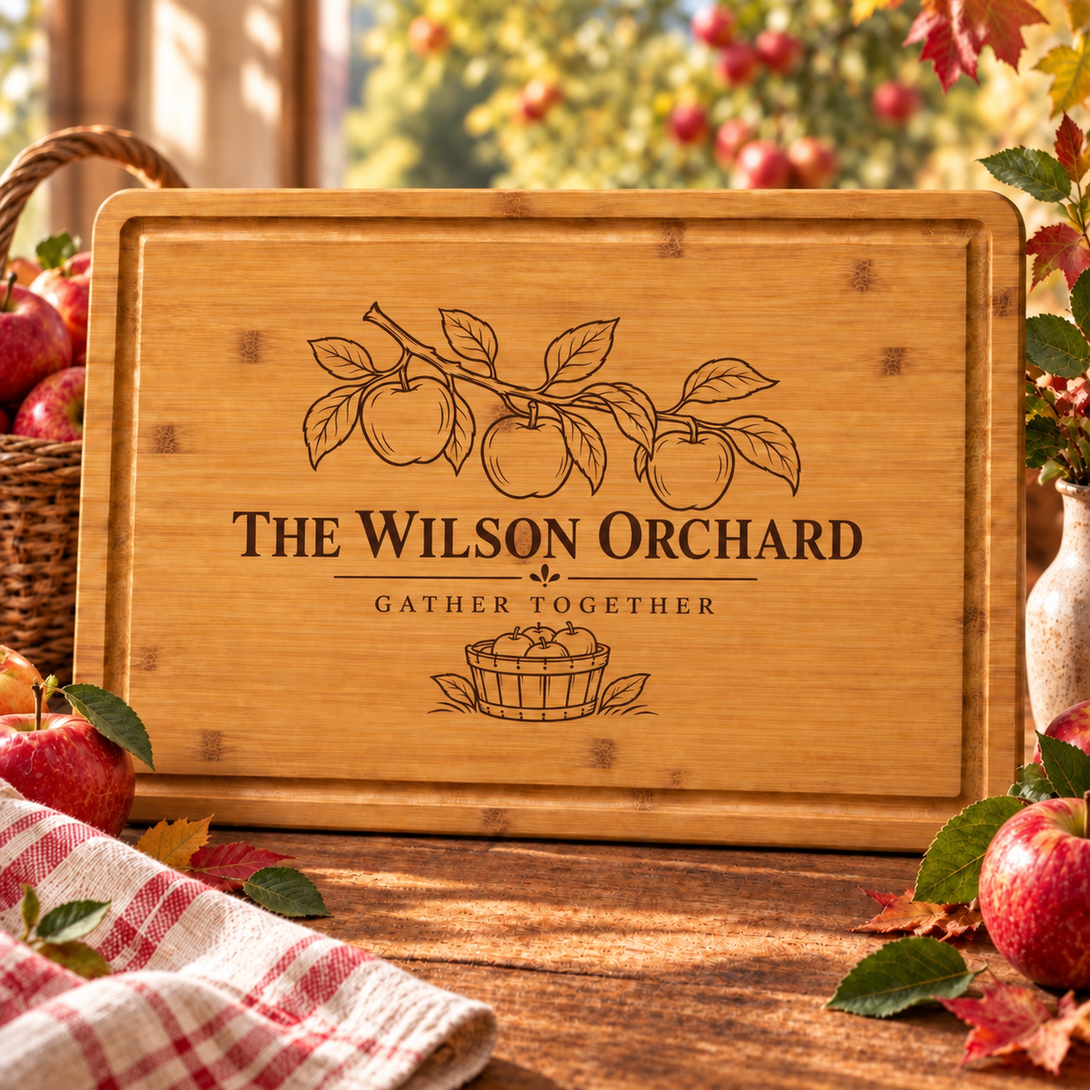 Apple Orchard Family Cutting Board