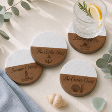 Beach House Marble & Wood Coasters