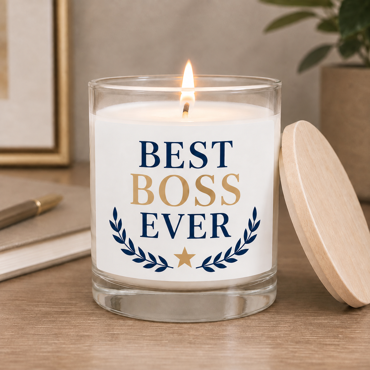 Best Boss Ever personalized candle with fast fulfillment badge