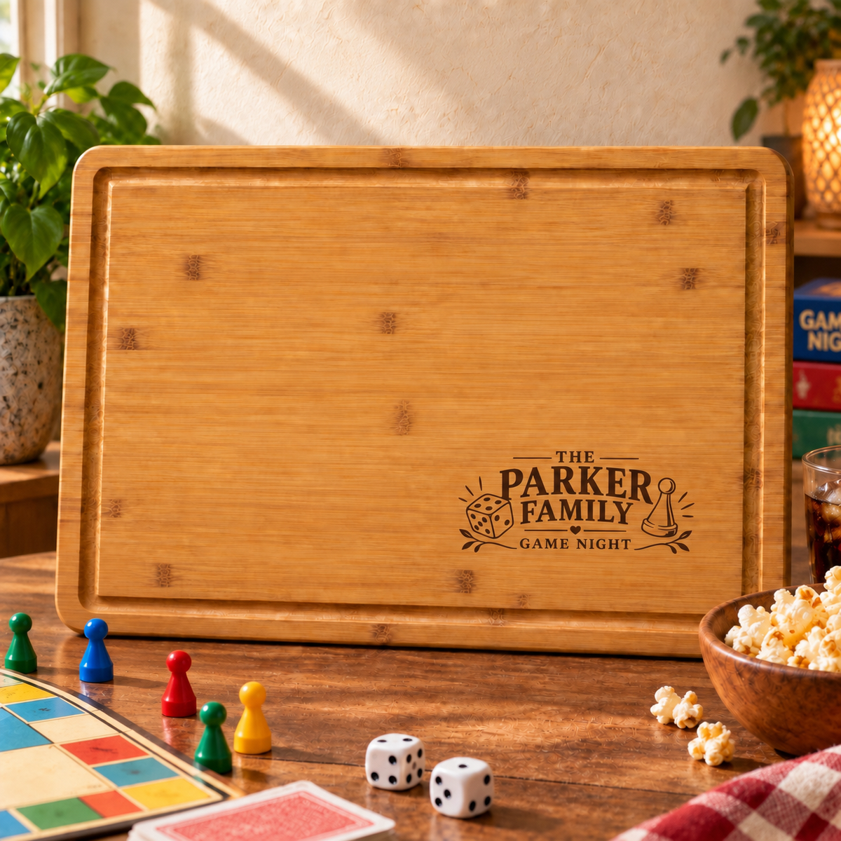Board Game Night Family Cutting Board