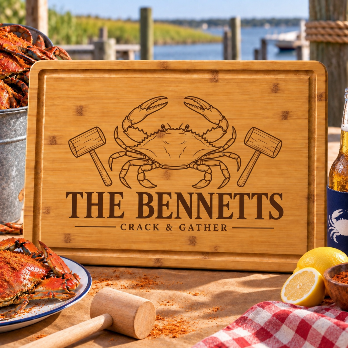 Coastal Crab Feast Cutting Board