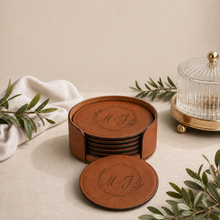 Engraved Leatherette Coaster Set