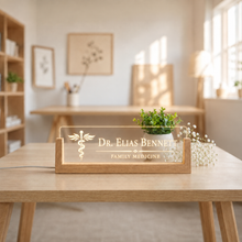 Family Medicine Doctor LED Nameplate – Medical Caduceus