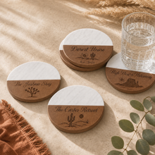 Desert House Marble & Wood Coasters