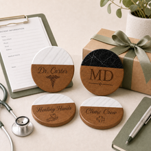 Doctor Marble & Wood Coasters