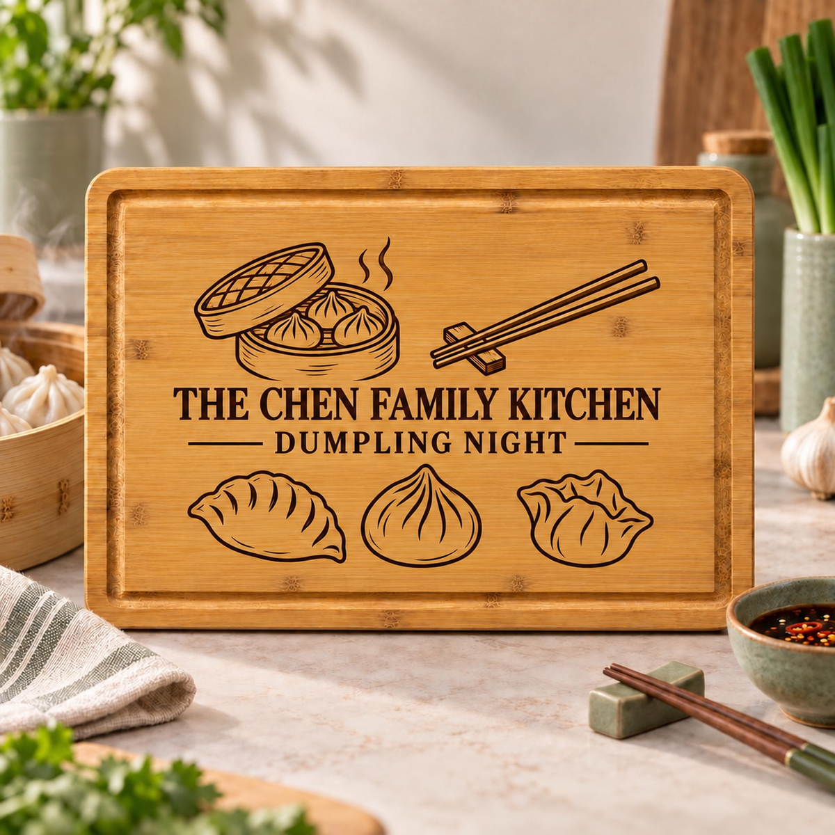 Dumpling Kitchen Cutting Board