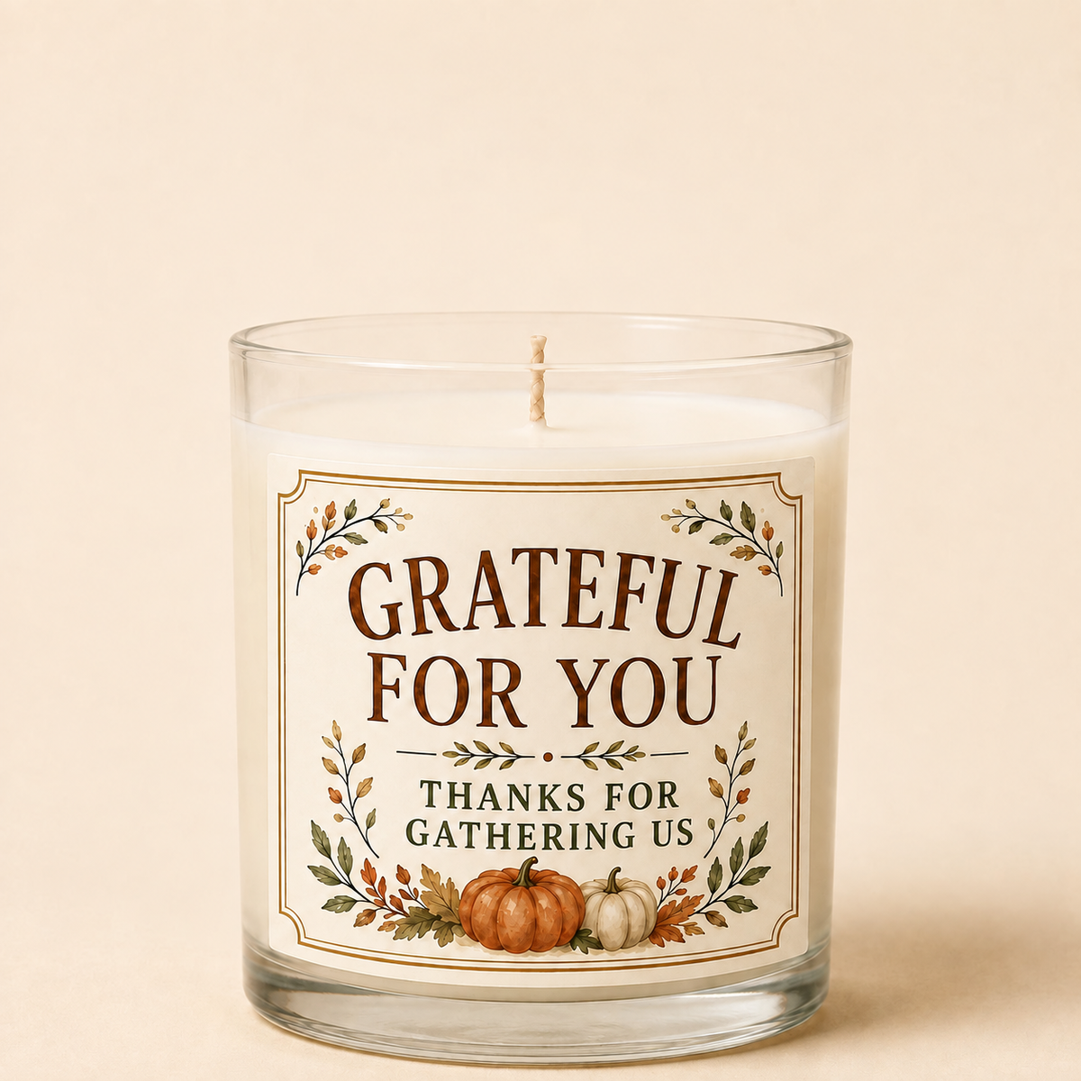 Friendsgiving hostess candle — hero