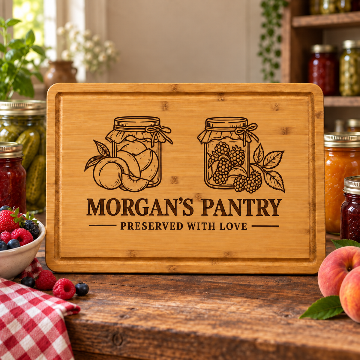 Home Canning Pantry Cutting Board