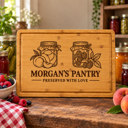 Home Canning Pantry Cutting Board