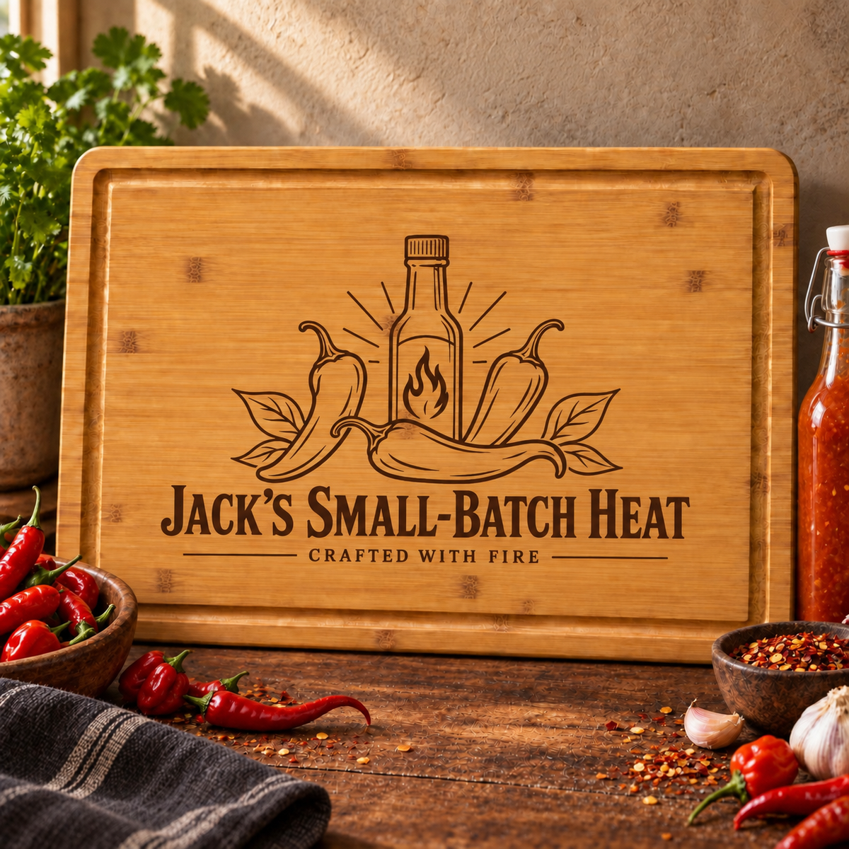 Hot Sauce Maker Cutting Board