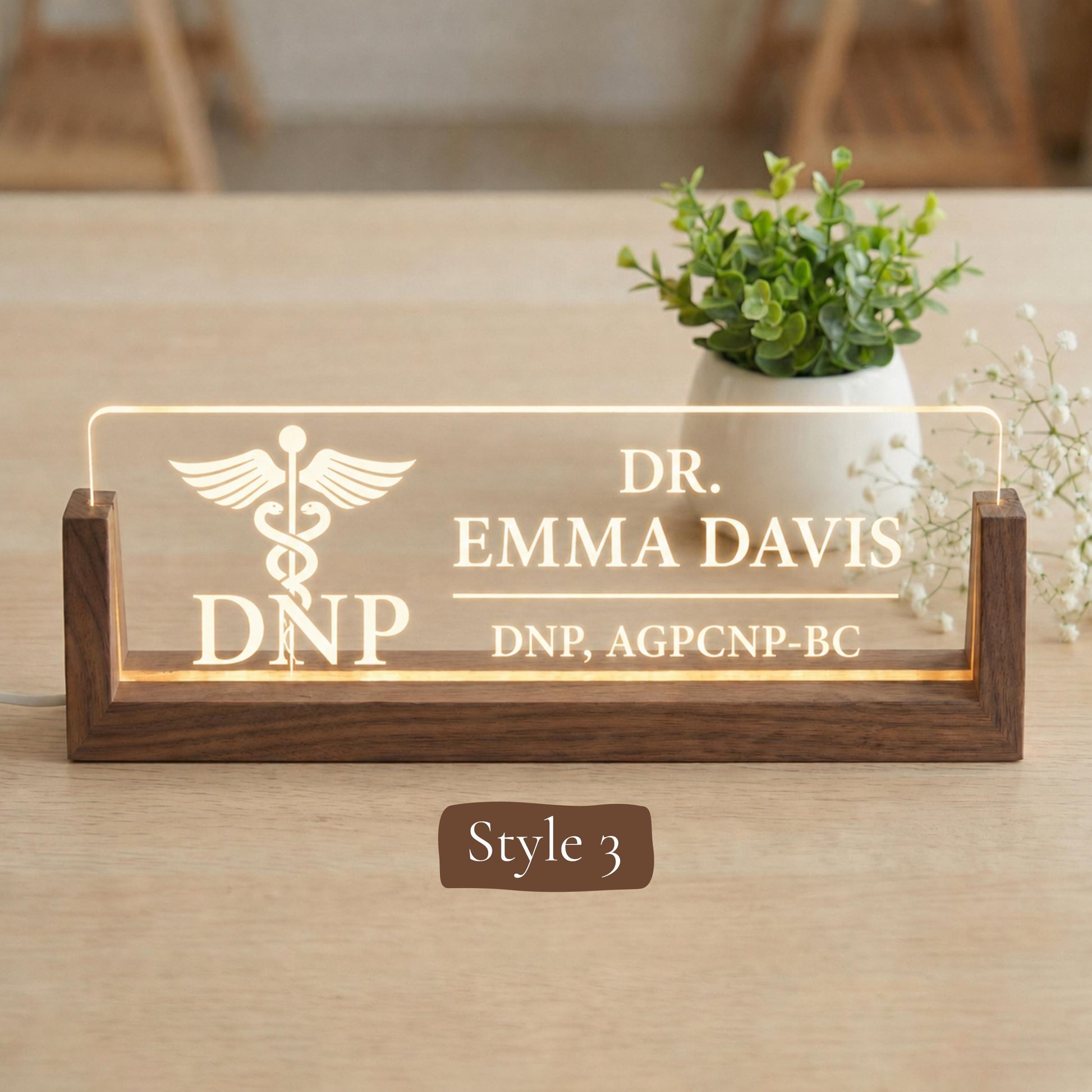 Physician Assistant Name Plate, Custom LED PA Desk Sign, Personalized Medical Nameplate, Office Gift