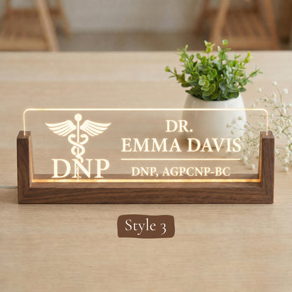 Physician Assistant LED Name Plate, Custom PA Desk Sign, Medical Office Nameplate, PA Graduation Gift
