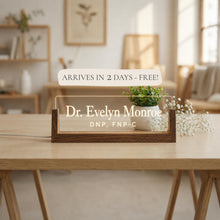 Doctor LED Name Plate, Personalized Physician Desk Sign, Medical Office Decor Gift