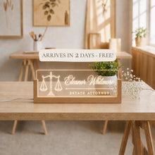 Estate Attorney LED Nameplate, Personalized Lawyer Desk Sign, Probate Law Office Gift