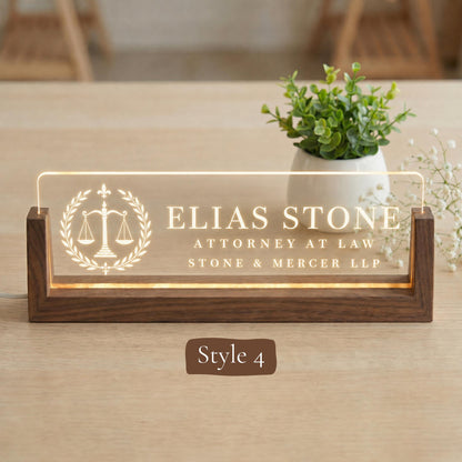 Legal Consultant LED Nameplate, Personalized Desk Sign, Custom Office Decor, Legal Advisor Gift
