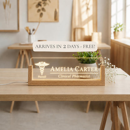 Clinical Pharmacist Desk Nameplate, Personalized Medication Therapy Office Sign, Custom PharmD Gift