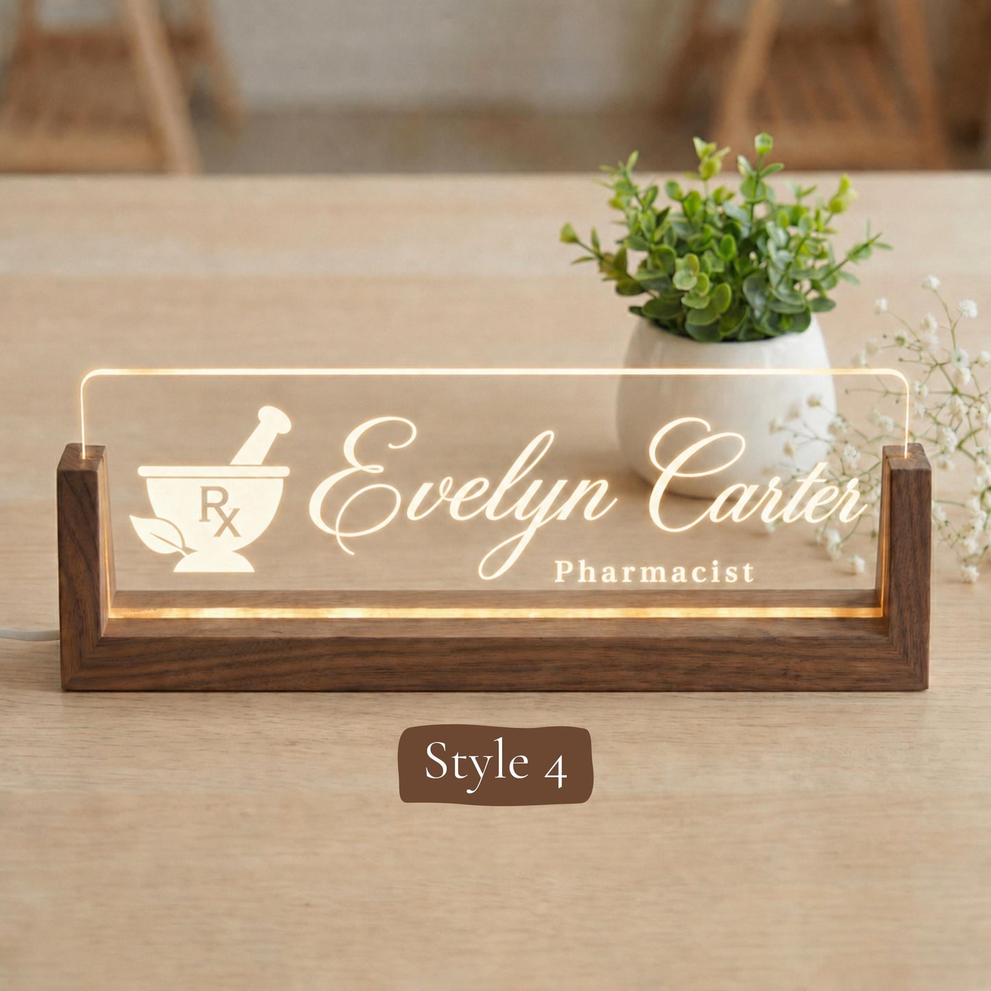 Clinical Pharmacist Desk Nameplate, Personalized Medication Therapy Office Sign, Custom PharmD Gift