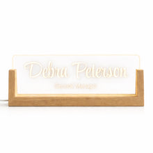 Minimal Script LED Desk Nameplate