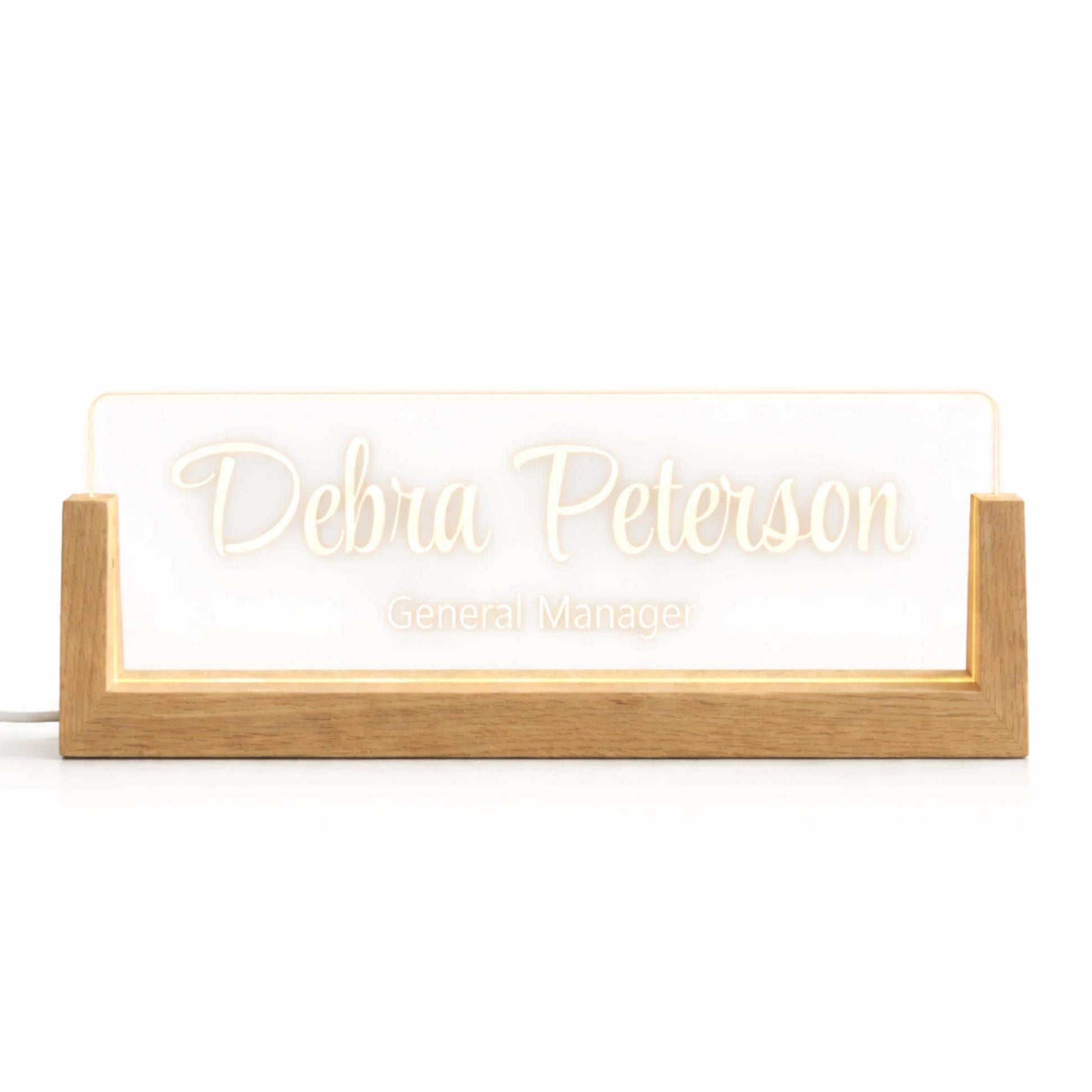 Doctor LED Name Plate, Personalized Doctor Desk Sign, Custom Wooden Base Nameplate, Medical Office Decor, Doctor Gift