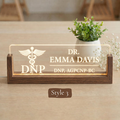 Personalized PA Nameplate, LED Physician Assistant Desk Name Plate, Medical Office Sign, PA School Gift