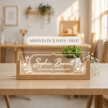 Personalized PA Nameplate, LED Physician Assistant Desk Sign, Medical Office Gift