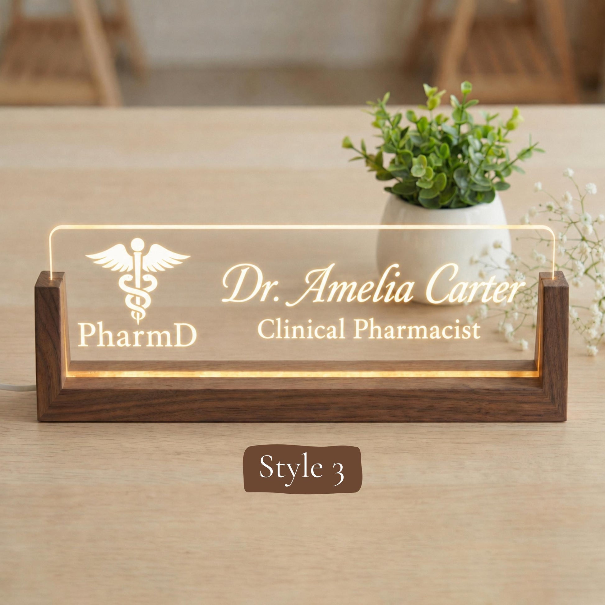 Clinical Pharmacist Desk Nameplate, Personalized Medication Therapy Office Sign, Custom PharmD Gift