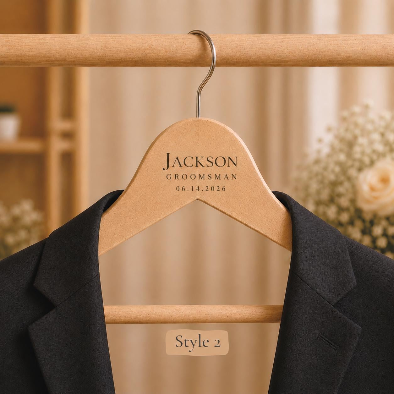 Personalized Groomsmen Hanger, Custom Groom Suit Hanger with Name & Date, Best Man Gift, Wedding Party Hanger