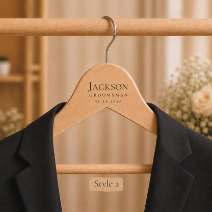 Personalized Groomsmen Hanger, Custom Groom Suit Hanger with Name & Date, Best Man Gift, Wedding Party Hanger