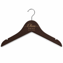 Personalized Dark Wooden Wedding Hanger, Custom Bride Hanger with Name & Date, Bridesmaid Dress Hanger, Bridal Party Gift