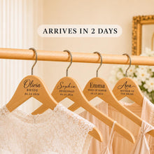 Personalized Bride's Hanger, Custom Wooden Wedding Hanger with Name & Date, Customized Gift, Bridal Party Hanger