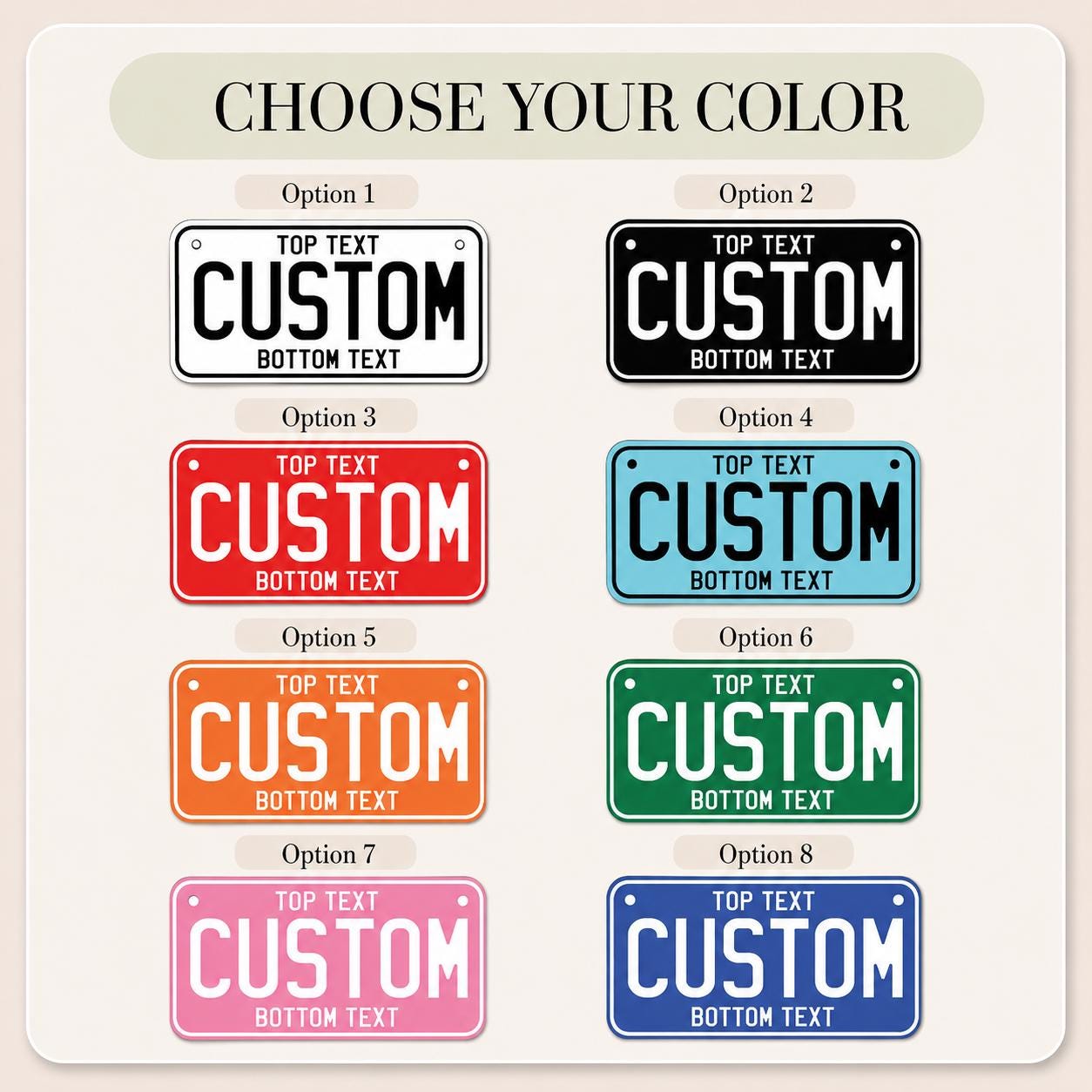 Custom License Plate, Personalized Car Plate, Mini Bike or Golf Cart Tag, Aluminum Novelty Plate