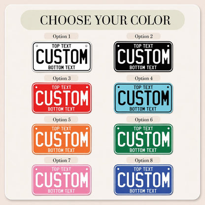 Custom License Plate, Personalized Car Plate, Mini Bike or Golf Cart Tag, Aluminum Novelty Plate