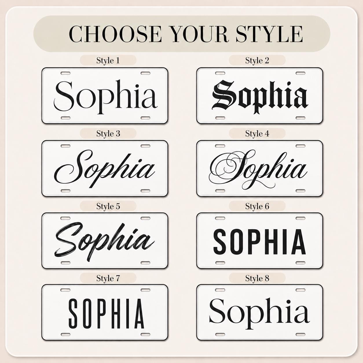 Custom Name License Plate for Kids Room, Power Wheels Tag, Golf Cart or Bike Plate, Big Personalized Name Sign
