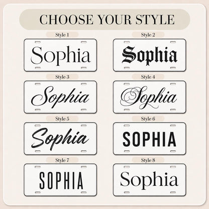 Custom Name License Plate for Kids Room, Power Wheels Tag, Golf Cart or Bike Plate, Big Personalized Name Sign