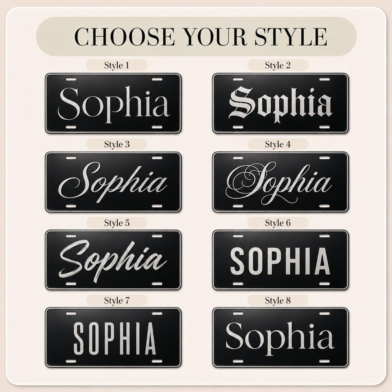 Custom Name License Plate for Kids Room, Power Wheels Tag, Golf Cart or Bike Plate, Big Personalized Name Sign