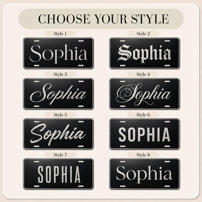 Custom Name License Plate for Kids Room, Power Wheels Tag, Golf Cart or Bike Plate, Big Personalized Name Sign