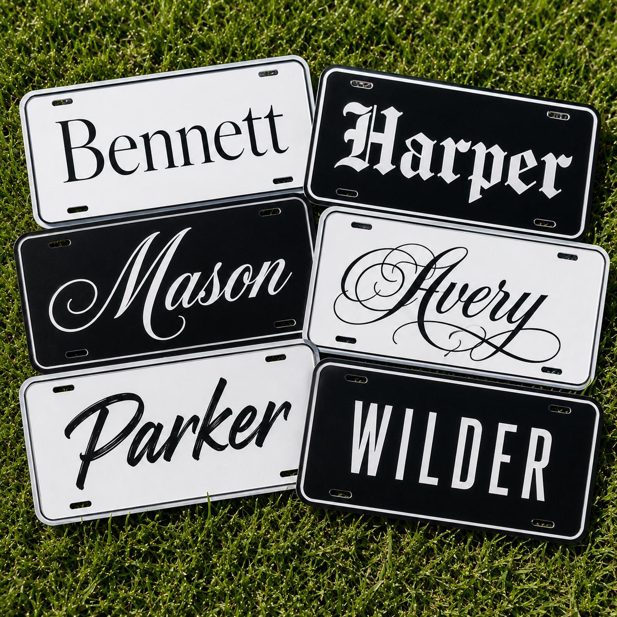 Custom Name License Plate for Kids Room, Power Wheels Tag, Golf Cart or Bike Plate, Big Personalized Name Sign