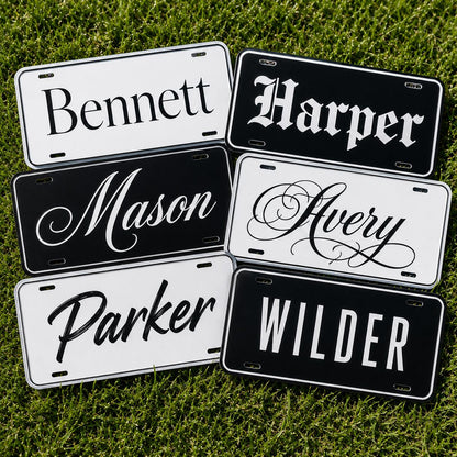 Custom Name License Plate for Kids Room, Power Wheels Tag, Golf Cart or Bike Plate, Big Personalized Name Sign
