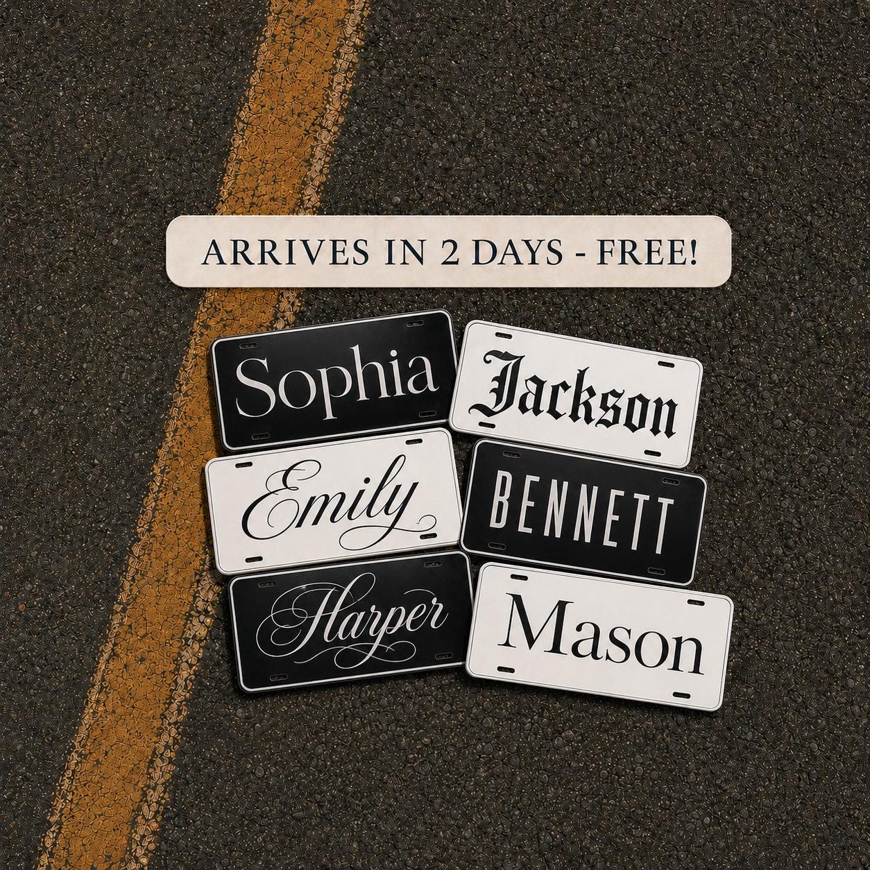 Custom Name License Plate for Kids Room, Power Wheels Tag, Golf Cart or Bike Plate, Big Personalized Name Sign