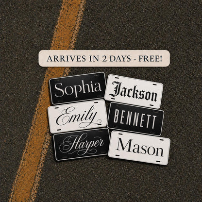 Custom Name License Plate for Kids Room, Power Wheels Tag, Golf Cart or Bike Plate, Big Personalized Name Sign