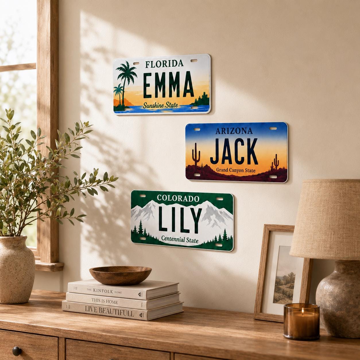 Custom State License Plate, Personalized 12x6 Aluminum Plate, Garage Wall Decor, Name Plate Gift