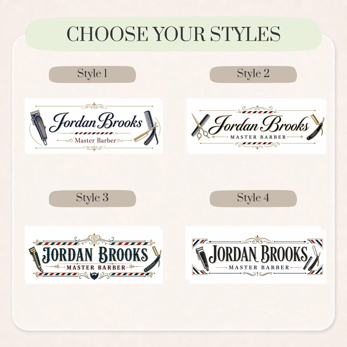 Personalized Barber LED Nameplate, Custom Barbershop Desk Sign, Barber Shop Owner Gift