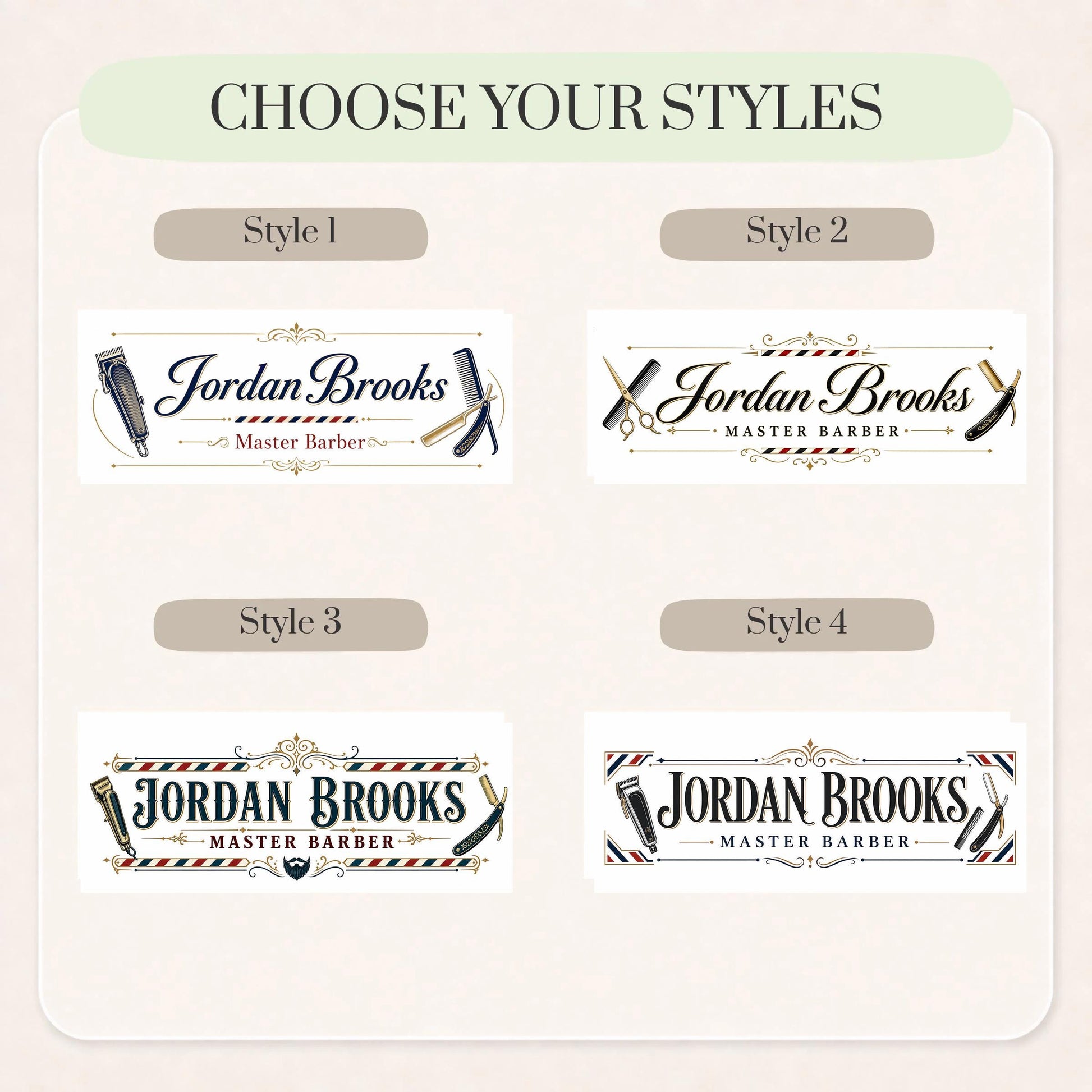 Personalized Barber LED Nameplate, Custom Barbershop Desk Sign, Barber Shop Owner Gift