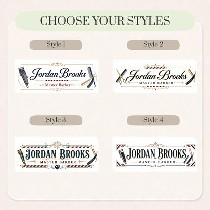 Personalized Barber LED Nameplate, Custom Barbershop Desk Sign, Barber Shop Owner Gift
