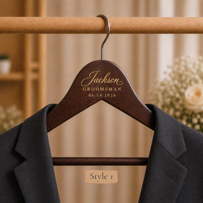 Personalized Groomsmen Hanger, Custom Groom Suit Hanger with Name & Date, Best Man Gift, Wedding Party Hanger