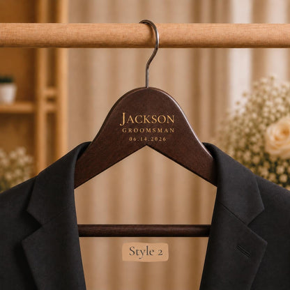 Personalized Groomsmen Hanger, Custom Groom Suit Hanger with Name & Date, Best Man Gift, Wedding Party Hanger