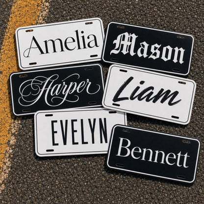 Custom Name License Plate for Kids Room, Power Wheels Tag, Golf Cart or Bike Plate, Big Personalized Name Sign